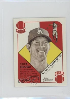 2015 Topps Heritage '51 Mini Red Back Clayton Kershaw #100 - Image 1 of 2