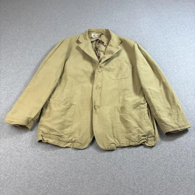 Trevero Blazer Mens XL Tan Silk Linen Casual Sport Coat Jacket Heritage Academia - Image 1 of 4