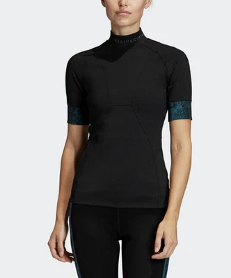 ADIDAS BY STELLA MCCARTNEY HEAT.RDY RUNNING SNAKESKIN TOP BLACK FK9702 WOMEN XS - Image 1 of 4