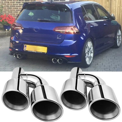 Para Volkswagen Golf R GTI 2.5" Entrada 4" Salida Doble Escape Puntas Cuádruples Doble Pared Foto 1 de 4