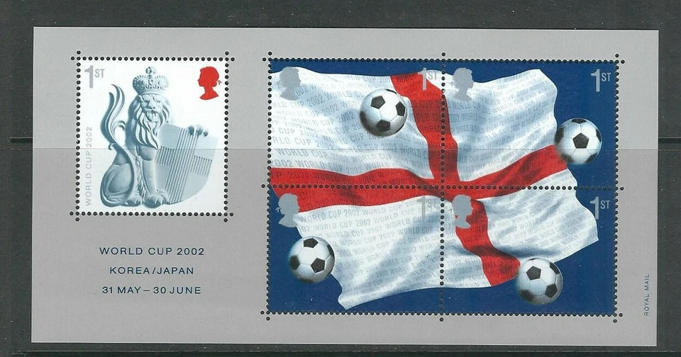 GREAT BRITAIN 2002 WORLD CUP SOCCER (Scott 2056 souvenir sheet) VF MNH - Image 1 of 1