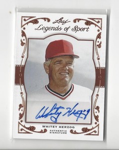 2011 Leaf Legends of Sport Whitey Herzog AUTOGRAPH Cardinals /17