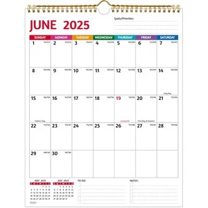 Wall Calendar 2025-2026 – Calendar 2025-2026 Wall 19-Month Calendar Jun 2025 ... - Picture 1 of 8