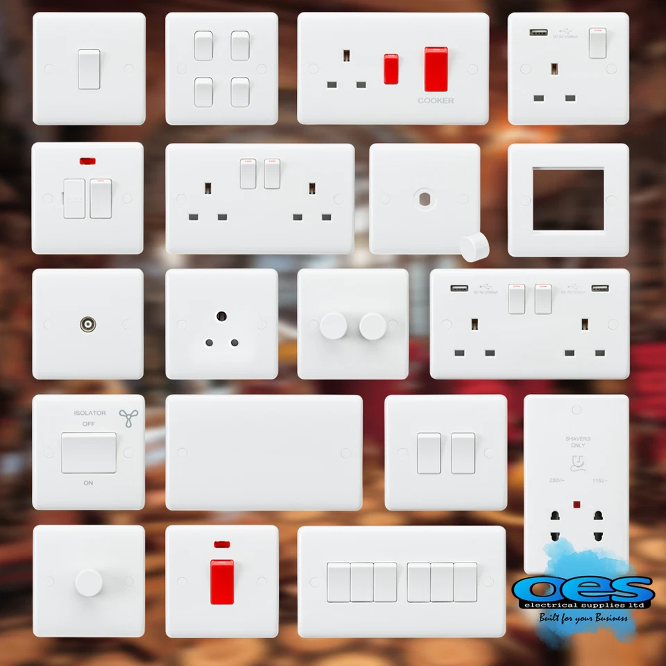 Knightsbridge Curved Edge Light Switches & Sockets Full Range -15 Year Guarantee - Image 1 of 1