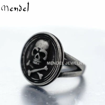 MENDEL Gothic Womens Mens Stainless Steel Biker Skull Ring For Women Size 6-9 - Image 1 of 4