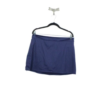 LL Bean Women's New Current Ruched Swim Skort Darkest Navy Size 12 - Picture 1 of 10