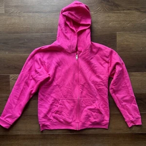 Hanes Hoodie EcoSmart Youth Fleece Zip Sweatshirt Kangaroo Pockets HOT PINK - Picture 1 of 4