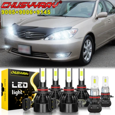 For Toyota Camry 2002 2003 2004 2005 2006 6X 6000K LED Headlight Fog Light Bulbs - Image 1 of 4