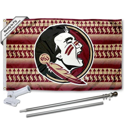 Florida State Seminoles Chevron Flag Pole and Bracket Gift Package Cover