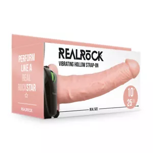 REALROCK Vibrating Hollow Strap-on - 24.5 cm Flesh - Picture 1 of 1