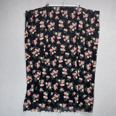Torrid Skirt Womens 6X Black Pink Floral Pull On Elastic Waist Feminine - Image 1 of 4