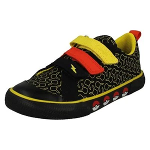 "Zapatos de lona de gancho y bucle detallados para niños Clarks ""Foxing Mist"" - Imagen 1 de 10