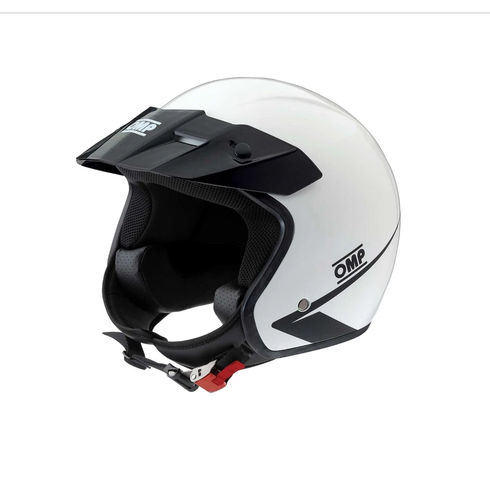 CASCO STAR OMP RACING APERTO JET BIANCO KART MOTO SC0-0617-A01 NEW ECE 22.06