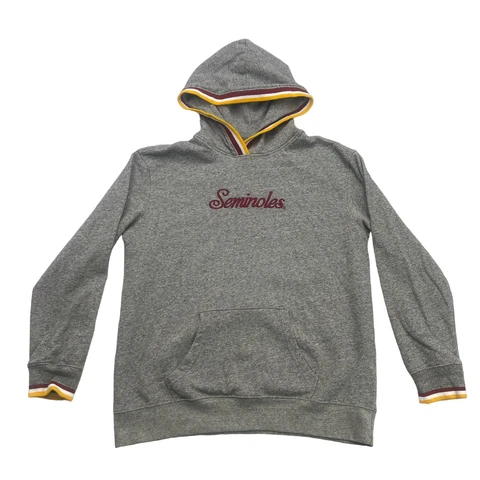 Florida State Seminoles Hoodie Mens Medium Gray Red Embroidered Long Sleeve Cover