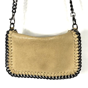 Sofia Purse Women's Beige Crossbody Chain Boho Rocker Shoulder Bag Italy - Afbeelding 1 van 7