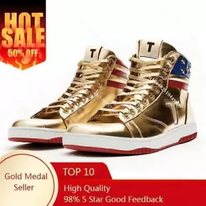 Donald T Gold Schuhe Maga 2024 Never Surrender High Tops Sneaker mehrere Größen - Bild 1 von 24
