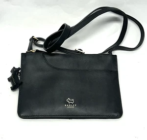 Radley London Umhängetasche doppelter Reißverschluss schwarz Leder (SH4) - Bild 1 von 5