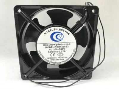 New YAH1238S2 12038 220-240V 50-60HZ 0.12A Cabinet Chassis Fan - Bild 1 von 2