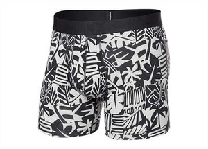 Saxx Men's Underwear - Beach Tiles/Black Droptemp Cooling Cotton Boxer Brief wit - Picture 1 of 3