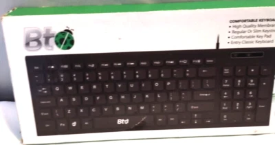 BTO Wired Keyboard 104 Keyys Numeric Pad Anti Spill Dust Proof Slim Flexible - Image 1 of 4