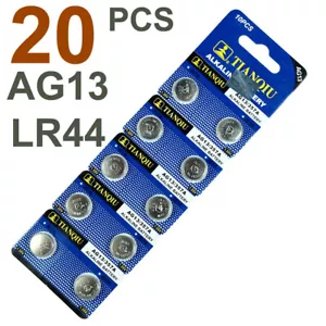 20 PCS LR44 AG13 357 LR1154 Alkaline Battery 1.55V Button Cell for Watch Remote - Picture 1 of 2