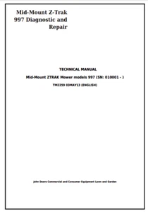 John Deere 997 Manual Técnico/Reparación TM2259 USB Drive - Imagen 1 de 2