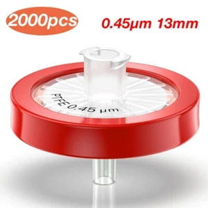 Filtro de jeringa de PTFE 2000 un. 13 mm 0,45 μm tamaño de poro PP prefiltro laboratorio no estéril EE. UU. - Imagen 1 de 10