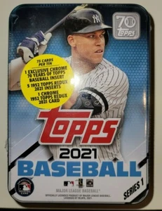 2021 Topps Series 1 MLB Baseball Tin ⚾️🔥Judge EXCLUSIVE Chrome 70 Years Card - Picture 1 of 3