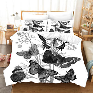 Melanism Butterfly Duvet Quilt Cover Queen King Sport Bedding Set Pillowcase