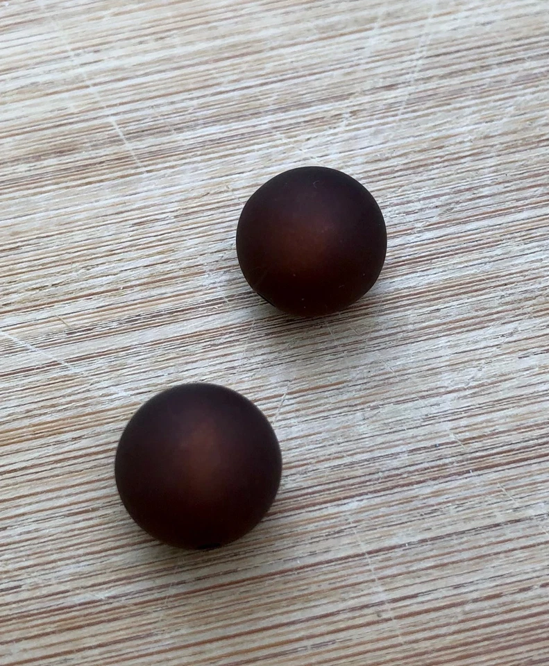 2 Stück POLARIS Perlen ca. 14 mm groß Dunkel BRAUN (43) - Bild 1 von 1