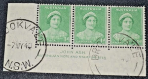 Australian Stamps Used - 1940 1d Green Queen Elizabeth Die II Authority Imprint - Picture 1 of 6