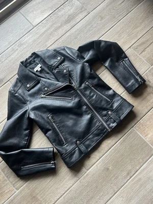 Nueva Chaqueta Moto Topshop Negra Imitación Cuero Vegano Talla 4 Mujer’s Foto 1 de 4