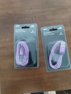 Lote de 2 PowerXcel 3 pies Micro a USB Smartphone, Tablet Carga y Cable de Sincronización de Datos Foto 1 de 2