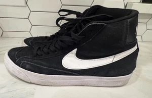 Nike Blazer Mid '77 Mens Size 8 Black White Athletic Suede Shoes Sneakers - Picture 1 of 9