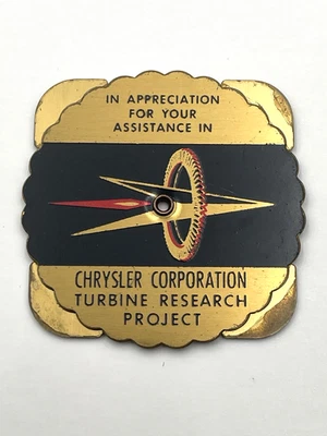Vtg Chrysler Corp Turbine Research Project Perpetual Calendar Brass 1962-1989 - Image 1 of 4