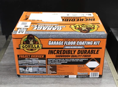 Gorilla Epoxy Garage Floor Coating Kit, 2.5-Car, High Gloss Gray - NEW - SEALED - Image 1 of 2