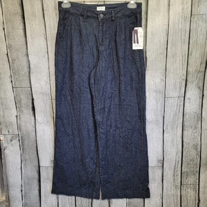 Time and Tru Jeans Damen 4 Neu mit Etikett High Rise Wide Leg Hose Dark Enzyme Jeans - Bild 1 von 14