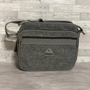 Vintage Samsonite Profile Tweed Travel Shoulder Bag Carry On 1980s Gray Clean - Picture 1 of 16