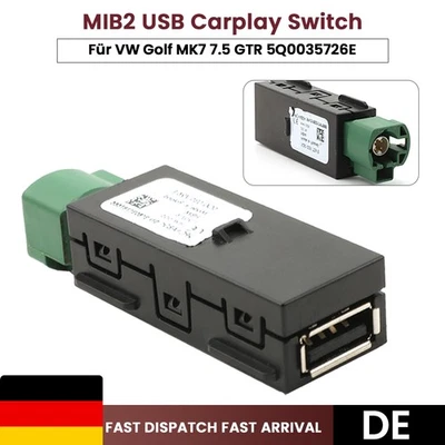 Connettore USB femmina adattatore multimediale Carplay 5Q0035726E per VW Caddy Seat DE - Immagine 1 di 4