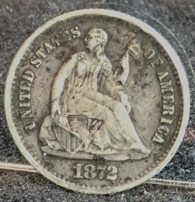 💰1872-S (Under Bow) Seated Liberty Half Dime XF-AU Features Type 4 90% Silver - Image 1 of 2