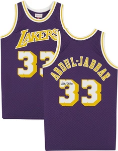 Kareem Abdul-Jabbar Lakers Signed Mitchell & Ness Purple 1983-84 Swingman Jersey - Picture 1 of 5
