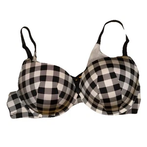 Torrid Curve Plunge Push-Up Bra Size 42D Black & White Underwire - Picture 1 of 7