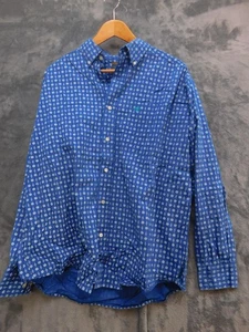 Ariat camicia uomo grande blu elasticizzata stampa western bottoni davanti manica lunga - Foto 1 di 10