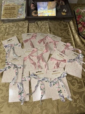 Netflix Bridgerton Pretied Floral 5” X6” Wired Bow Lot Of 13/2 Designs Walmart - Image 1 of 4