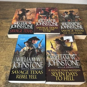 William W. Johnstone complete set all 5 paperback books from Savage Texas Series - Picture 1 of 2