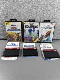 Sega Master System Game Bundle Lot 3 CIB Columns Time Soldiers Alien Syndrome