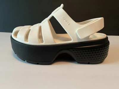 Sandalia Crocs Stomp Fisherman Plataforma Tiza Blanca 209938-OWV Hombre 6/Mujer 8 Foto 1 de 4
