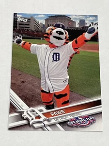 2017 Topps Opening Day Baseball Mascots #M-1 - Paws - Detroit Tigers - Picture 1 of 2