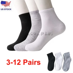 Lot 3-12 Pairs Mens Womens Ankle/Quarter Crew Socks Cotton Low Cut Casual Sports - Picture 1 of 11