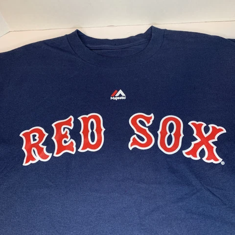 Boston Red Sox MLB Baseball Majestic T-Shirt Navy Blue Size Medium M Cover